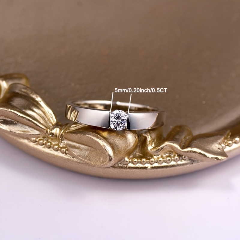 0.5CT Solitaire Stone Ring for Wedding Band Anniversary